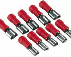 Zubehör Hama Flachsteckhülsen-Set, 10 Stück Crimpverbinder Rot