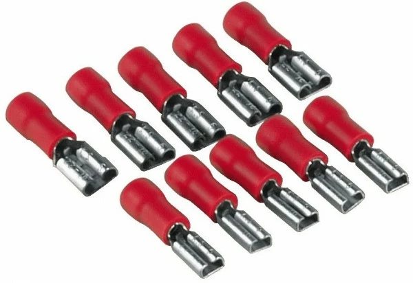 Zubehör Hama Flachsteckhülsen-Set, 10 Stück Crimpverbinder Rot