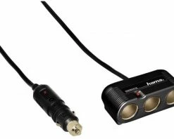 Zubehör Hama Verteilerd. 1-3/12V 10 A KFZ-Verteiler Schwarz